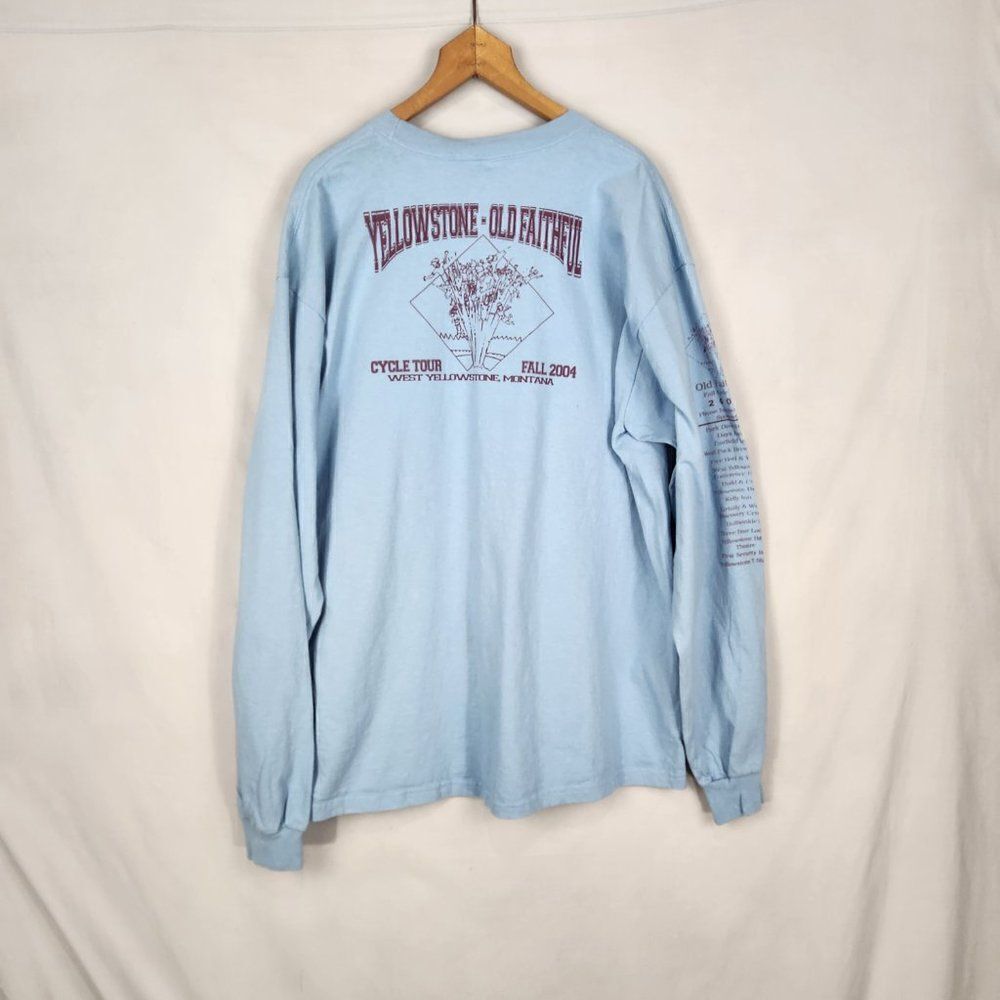 Yellowstone Old Faithfull Cycle Tour Long Sleeve Tee Sz XL Fall 2004 Montana - Picture 2 of 7